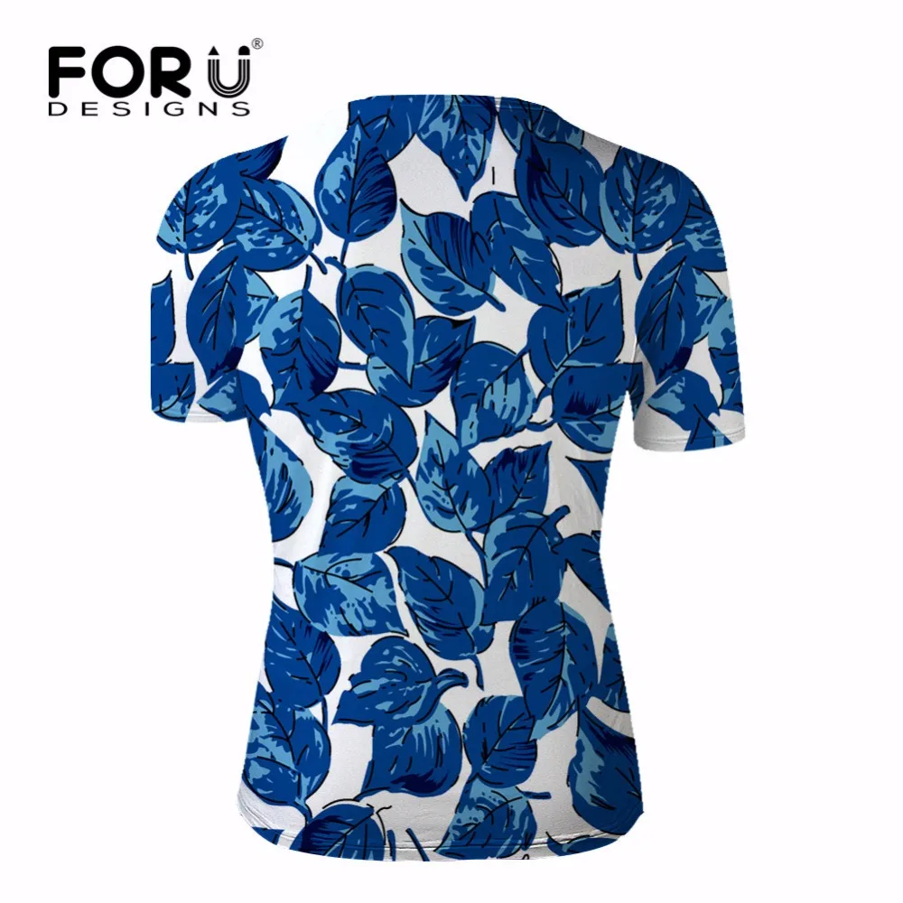 FORUDESIGNS/Летняя Гавайская Мужская футболка с коротким рукавом тропическим лесом
