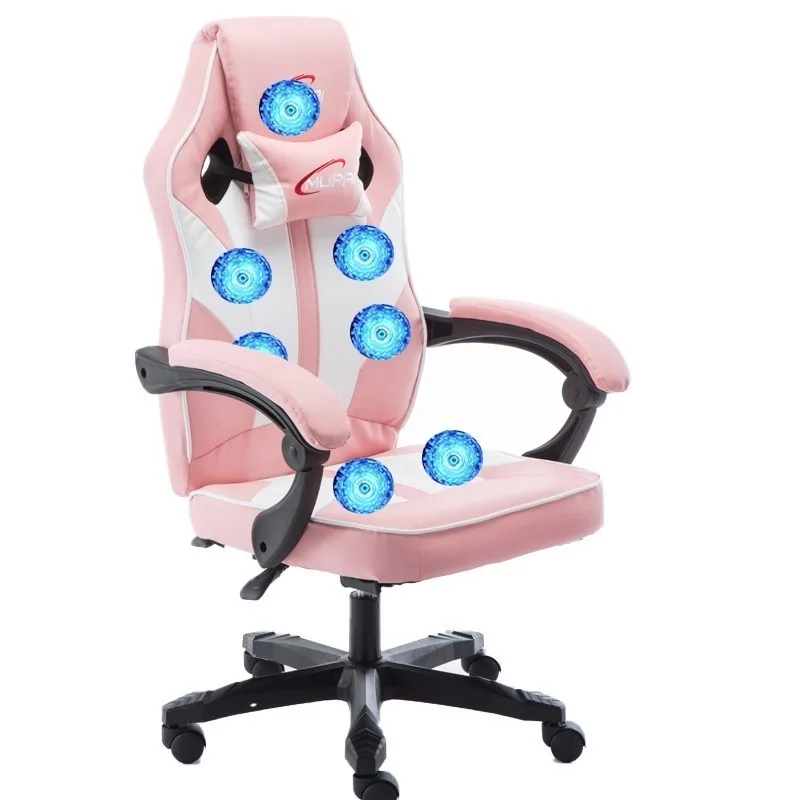 pink Высококачественное офисное кресло Poltrona Silla Gamer Esports 7 точечный массаж колесо Синтетическая кожа с подставкой для ног может лежать дома - Цвет: pink