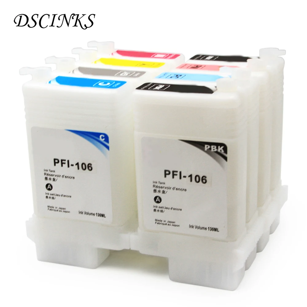8 Pcs PFI-105 PFI-106 Refillable Ink Cartridge for Canon IPF6300S IPF6350S IPF6400S IPF6410S IPF 6300S 6350S 6400S 6410S PFI 105 |
