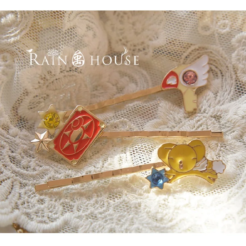 

2018 new Cute Anime Cardcaptor Sakura Bracelet Star Ring Headdress Hairpin Anime Kinomoto Sakura Cosplay Accessories