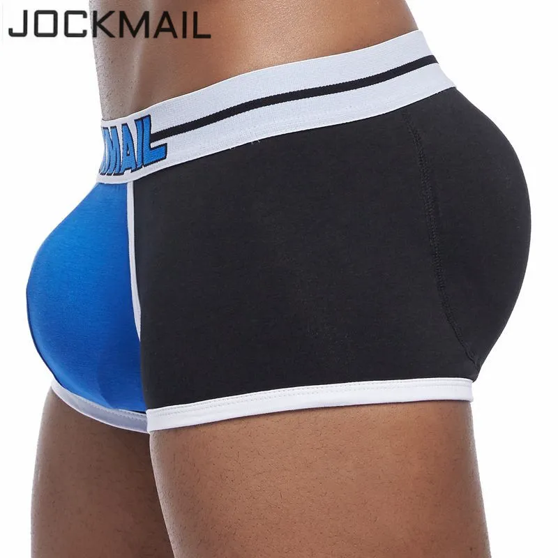JOCKMAIL Brand Bulge Enhancing Men Underwear Boxer Shorts Include Gay Penis paded + Hip Magic buttocks Removable Push up Cup