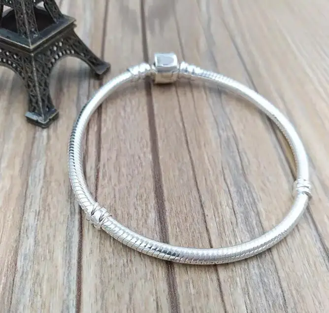 10 шт./лот 925 пробы Серебряный браслет для Pandoras Подвески бусины с Отличительной серебряной застежкой 590702HV вы можете смешать размер