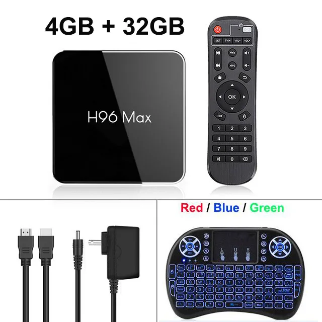 4 Гб ram 64G Android 9 tv BOX H96 MAX X2 Amlogic S905X2 Smart 4K медиаплеер 2,4G& 5G Wifi PK X96max H96MAX телеприставка Netflix - Цвет: 4GB 32GB i8 backlit