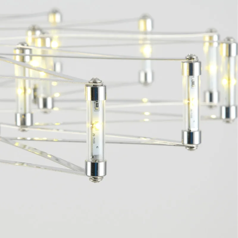 Подвесная лампа из хромированной нержавеющей стали ручной работы для гостиной