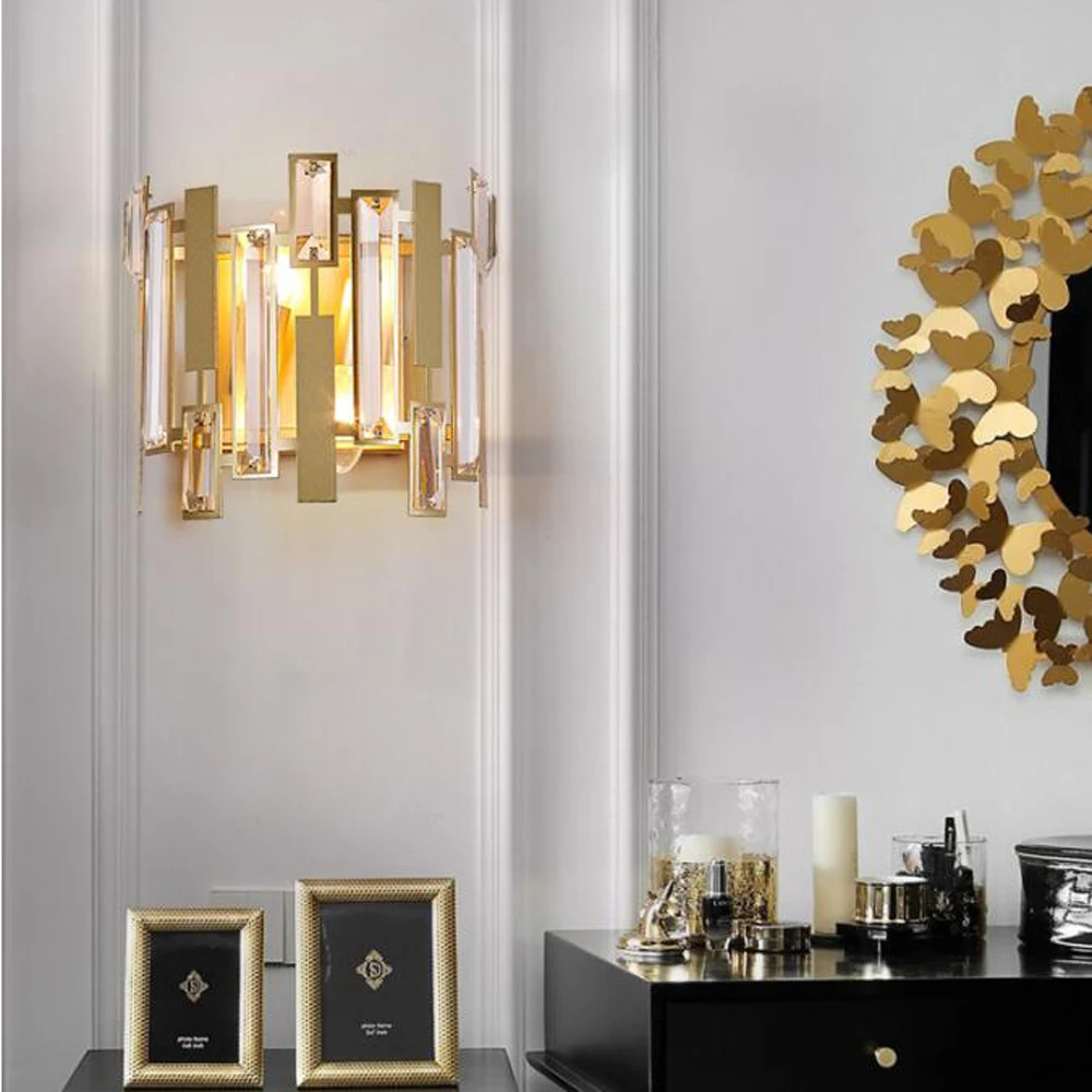 Хрустальные Настенные светильники в Европейском стиле современные настенные