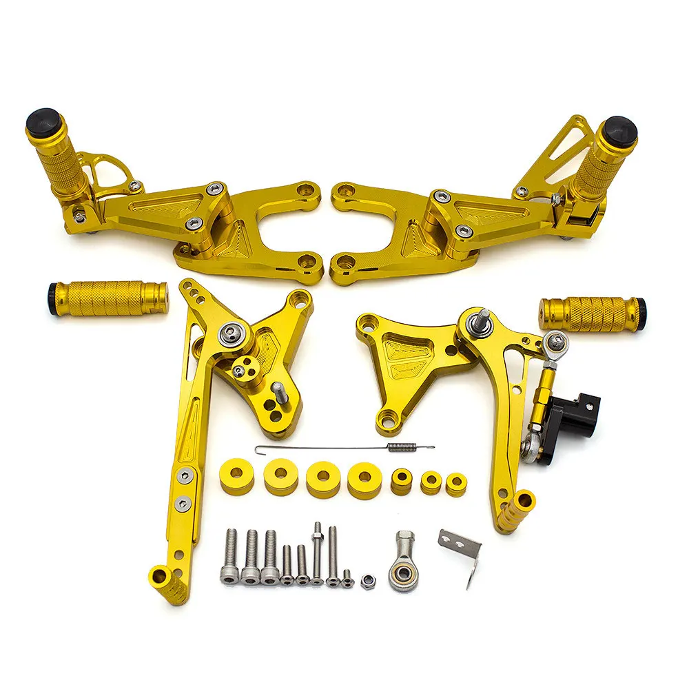 gold Для Benelli TNT125 tnt 125- CNC алюминиевый сплав мотоцикл подножка для ног Педаль peg Rearset задний Набор - Цвет: gold