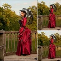 customer to order19 century red vintage costumes victorian dress 1860s civil war gown ball dress scarlett dresses us4 36 c 200