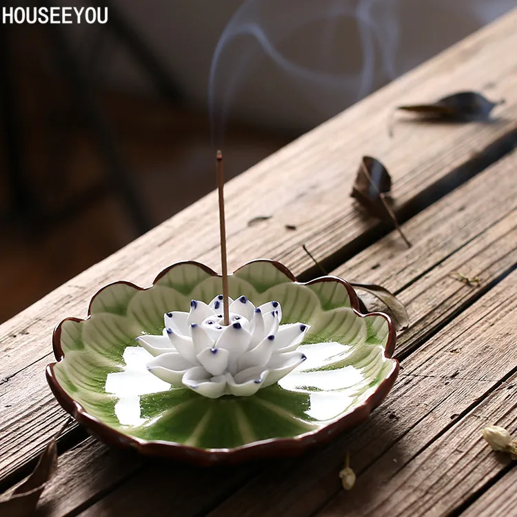 Керамический Лотос ароматические горелки держатель для Joss Stick Censer домашний декор