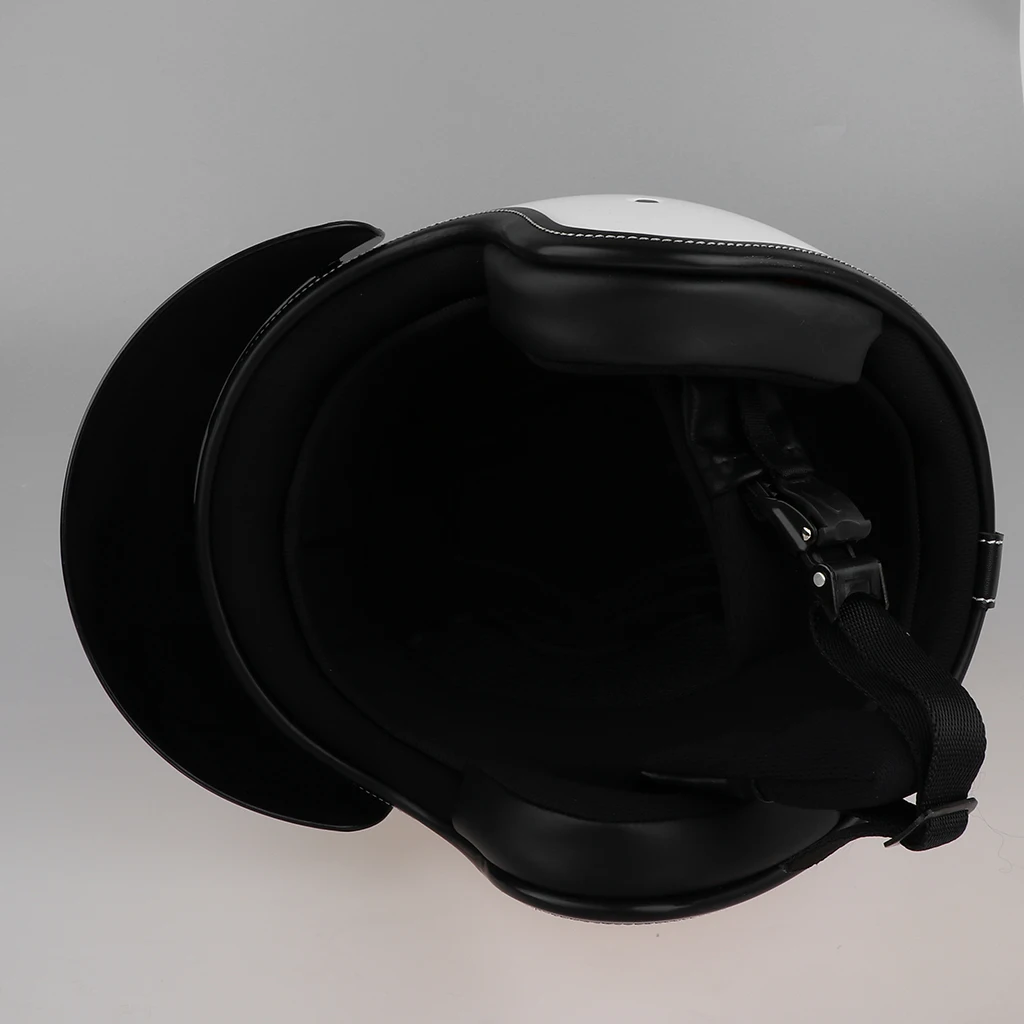 

Motorcycle Open Face Motorcycle Half Helmet with Sunshield Quick Release Strap Durable Helmet Kit DropShipping XL Warm White