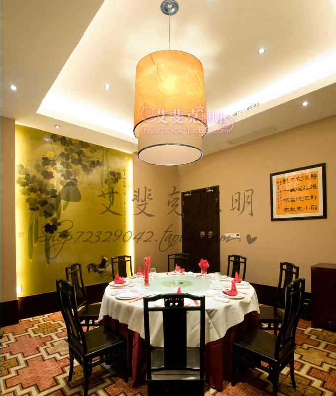 Antique Chinese chandelier restaurant sheepskin lamp circular living room study large hallway hotel p | Аксессуары для одежды