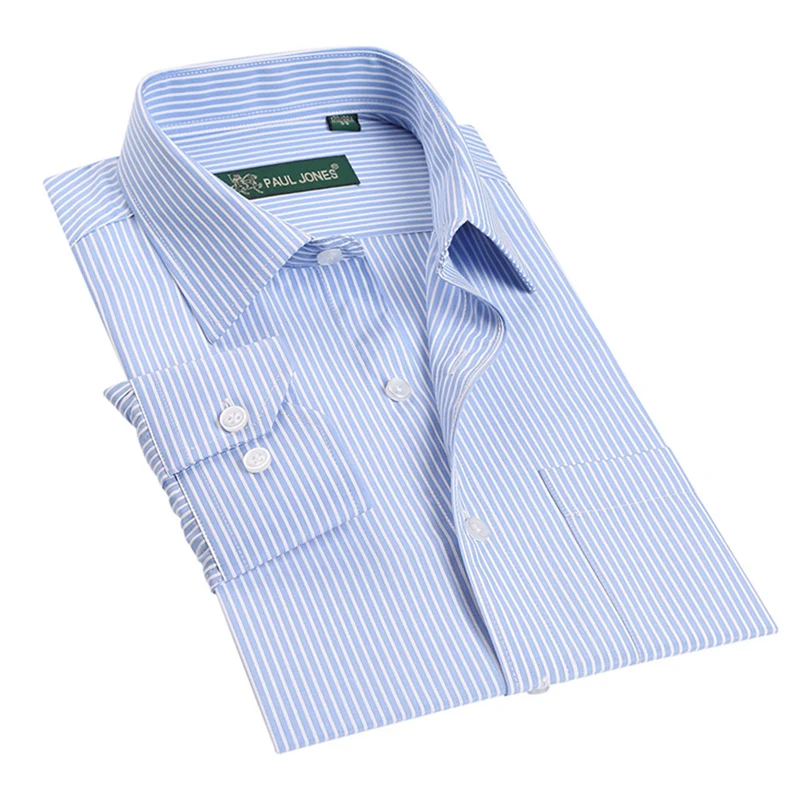

New Arrival Men Long Sleeve Dress Shirt Classical Stripe Mens Business Formal Shirts Regular Fit Office Working Shirts
