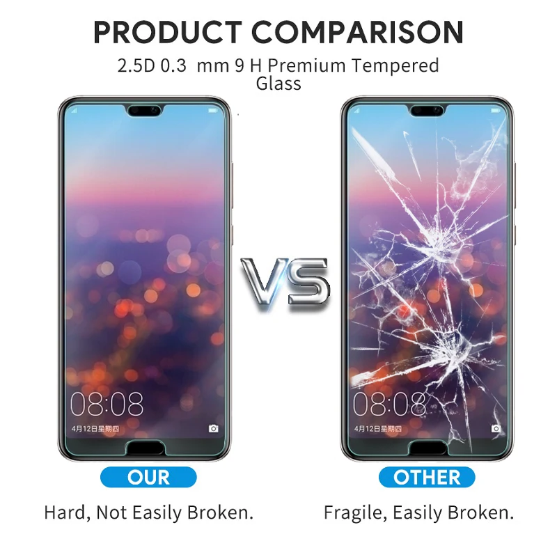 2 шт. закаленное стекло премиум класса для Huawei P20 Pro защита экрана прозрачная