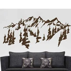 Традиционная китайская живопись горы и деревья, Виниловая наклейка на стену, съемные настенные наклейки для украшения гостиной