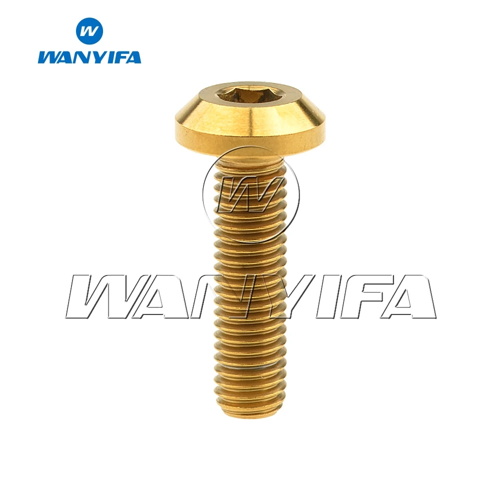 Gold Титановый "Wanyifa" M8x 15 20 25 30 35, 40 мм шестигранный ключ болт с головкой в форме пуговицы винт для уход за кожей лица маска Велосипедный спорт мотоцикл стоп-сигнал - Цвет: Gold