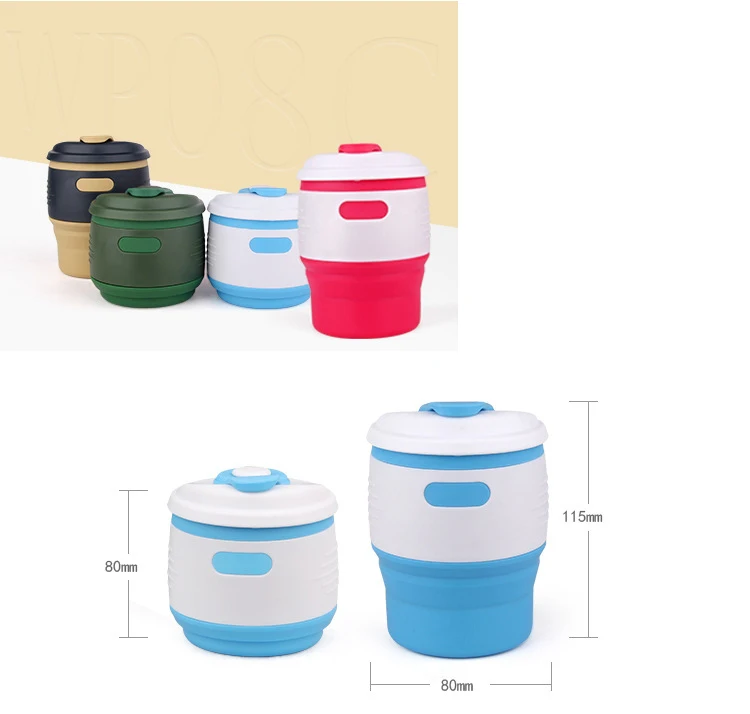 Folding Water Container Silicone Coffee Cup Multifunctional Large Size Tea Cup Kitchen Supplies Insulation Outdoor Drinking Cups