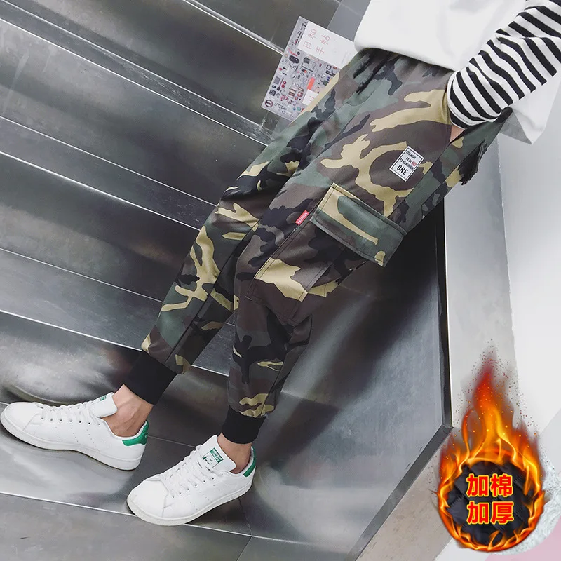 Зимние брюки-карго Мужская одежда плотные камуфляжные штаны толстые теплые