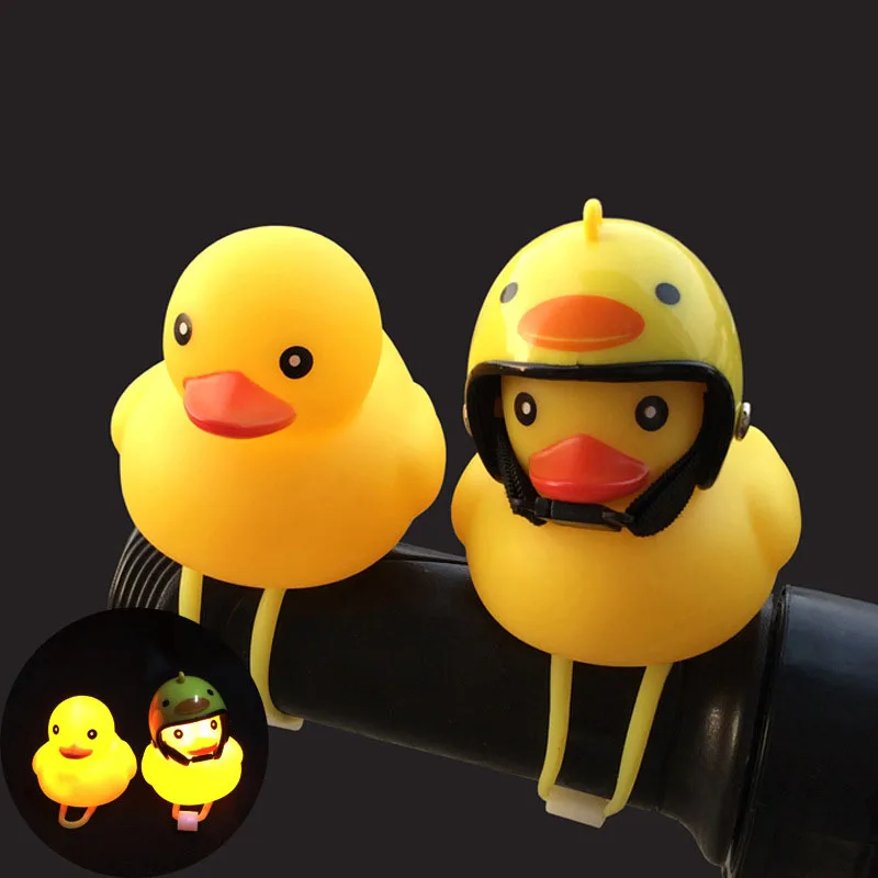 

Bicycle Helmet Duck Bell with Light Broken Wind Small Yellow Duck Road Bike Motor Helmet Riding Cycling Accessories with Light