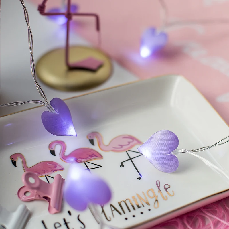 ROPIO 3 м 20 светодиодные фиолетовые гирлянды в форме сердца украшение для свадьбы