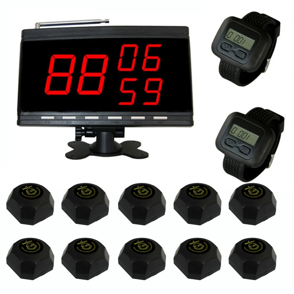 Система пейджинга вызова официанта SINGCALL Table для обслуживания клиентов 10 кнопок и