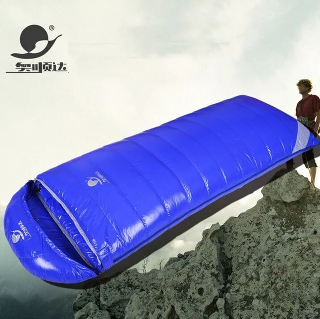 Blue 1500g Filling Пуховик на гусином пуху, белая 1500/1800/2000 г заполнения теплые удобные Водонепроницаемый Кемпинг взрослый зимний спальный мешок Ленивый Сумка Sac De Couchage - Цвет: Blue 1500g Filling