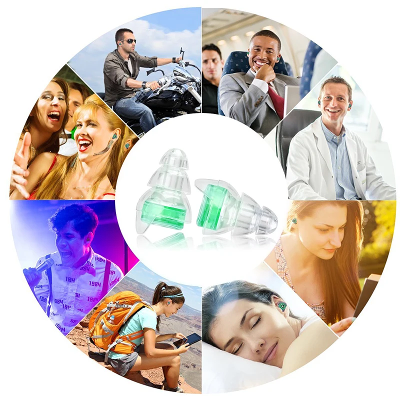 Высокоточные музыкальные затычки для ушей с 2 разными размерами многоразовые