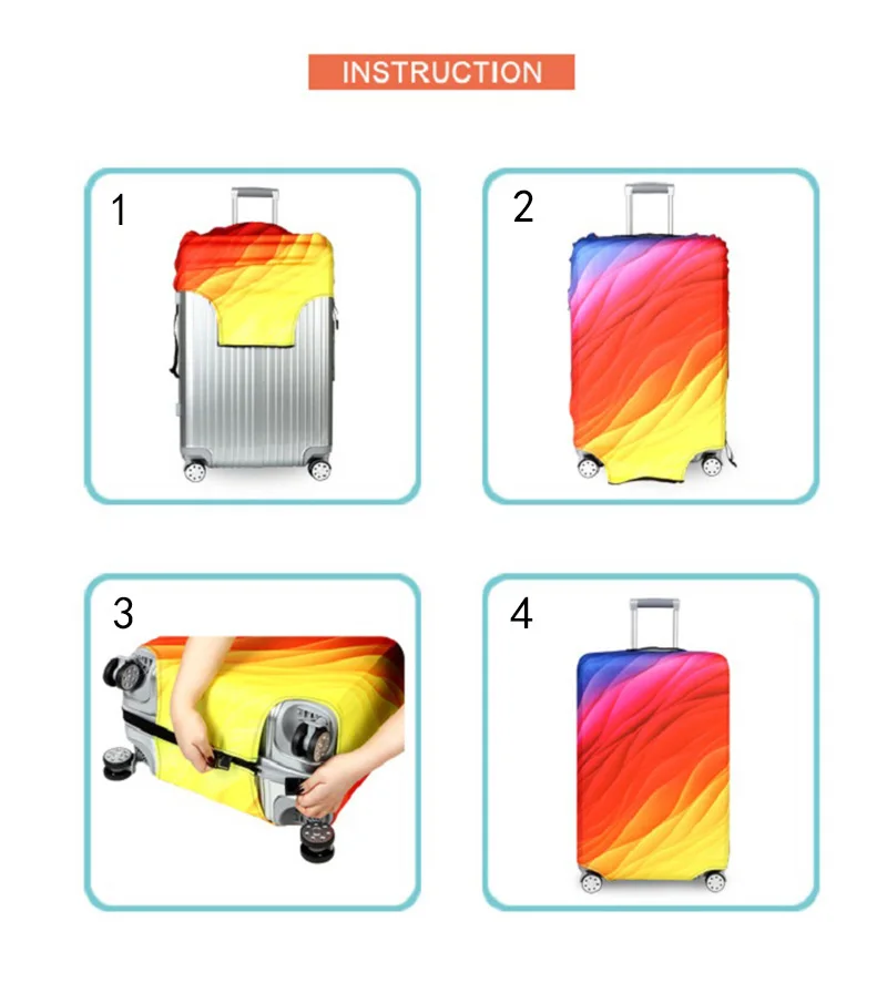 

18-32 inch Cats Eiffel Tower Elastic Fabric Luggage Protective Cover Trolley Case Suitcase Dust Cover Travel Accessories