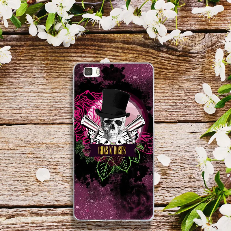 Чехол для телефона Camiseta Guns n Roses из мягкого ТПУ силикона с логотипом Huawei P8 P9 P10 P20 P30