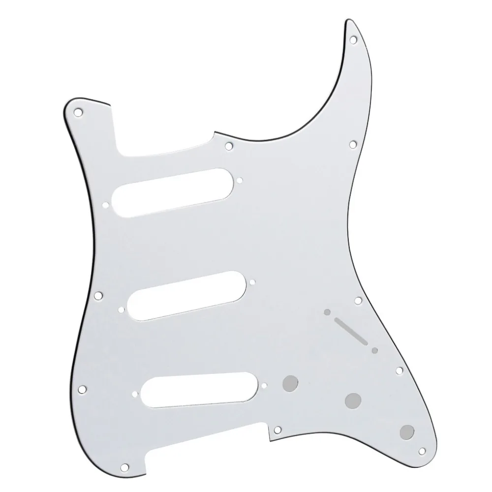 FLEOR 3Ply белая электрогитара Защита от царапин пластина с винтами для ST SSS 11 Hole