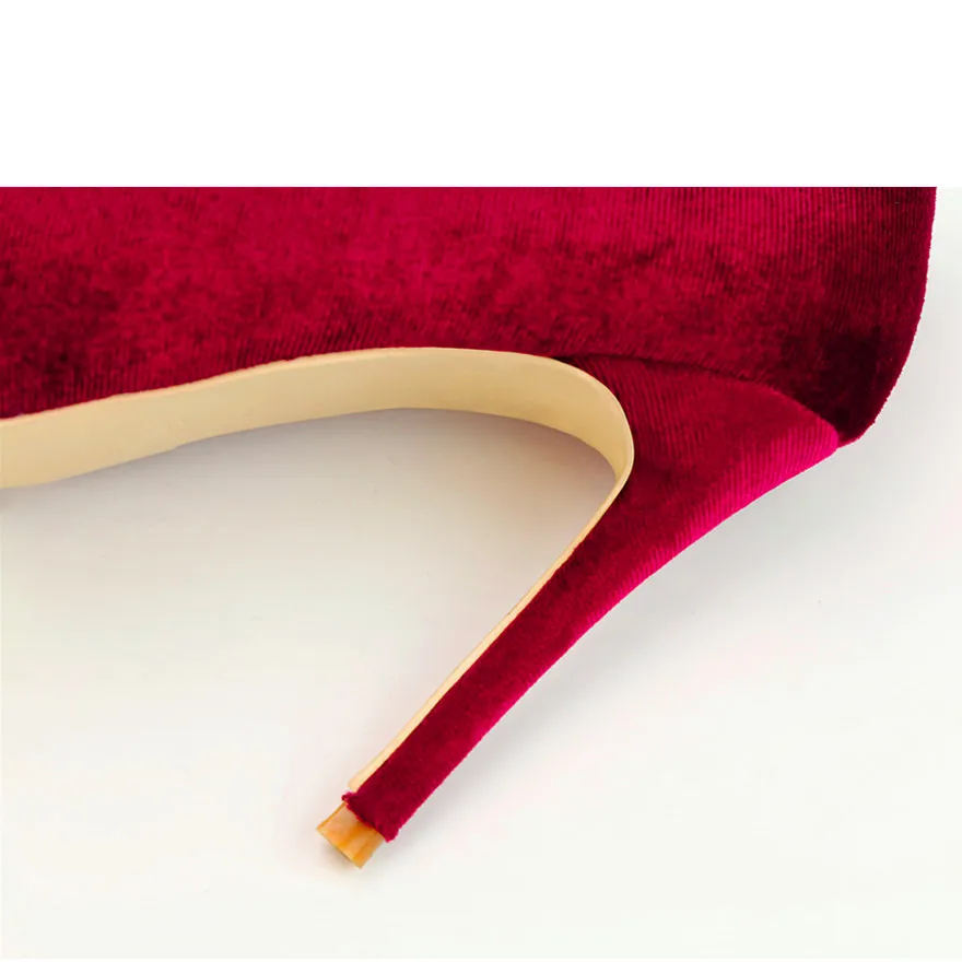 Туфли женские на высоком каблуке 10 см элегантные мягкие бархатные туфли лодочки