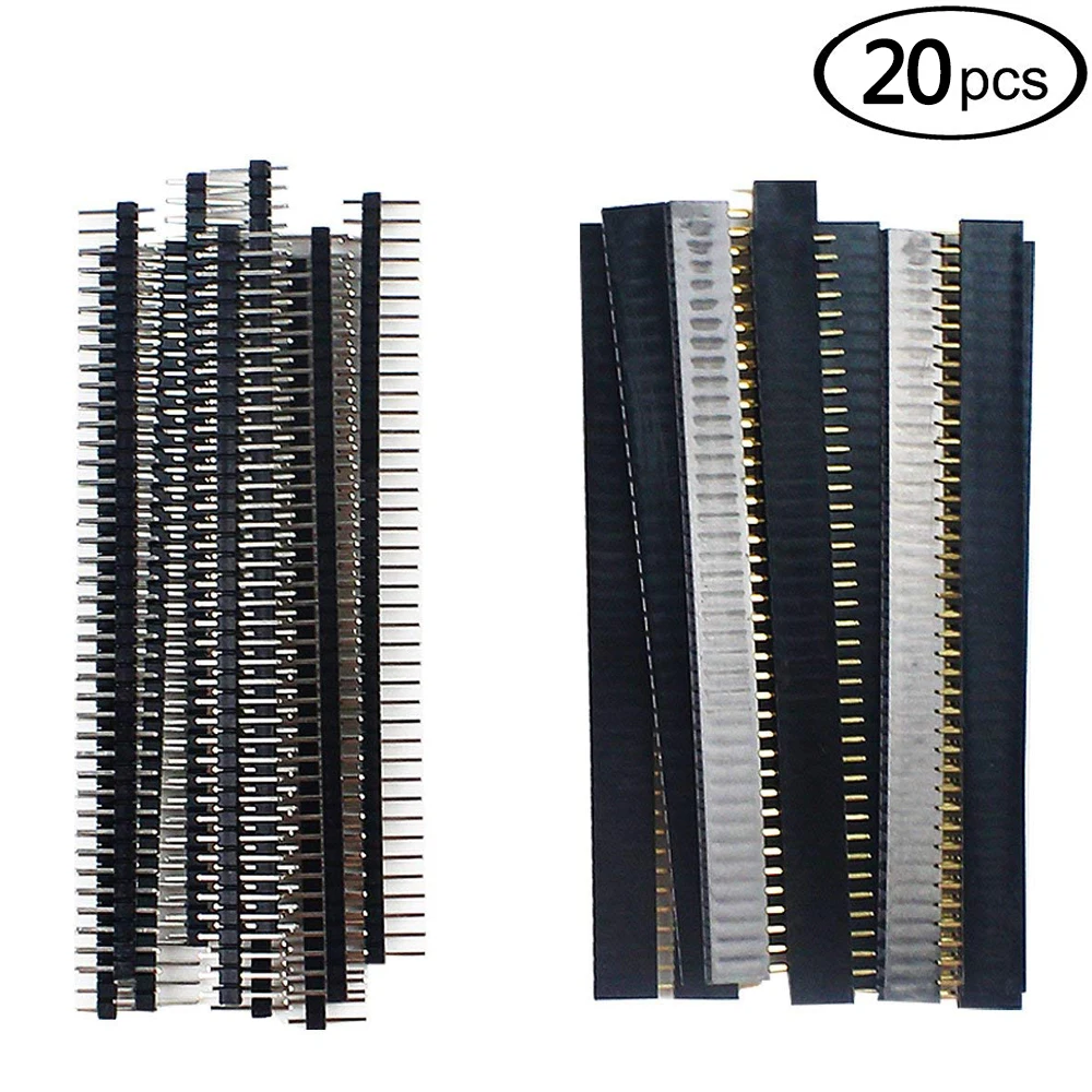 20 шт/10 пар 40 Pin 1x40 Однорядный мужской и женский 2 54 поломки штыря PCB JST разъем полосы