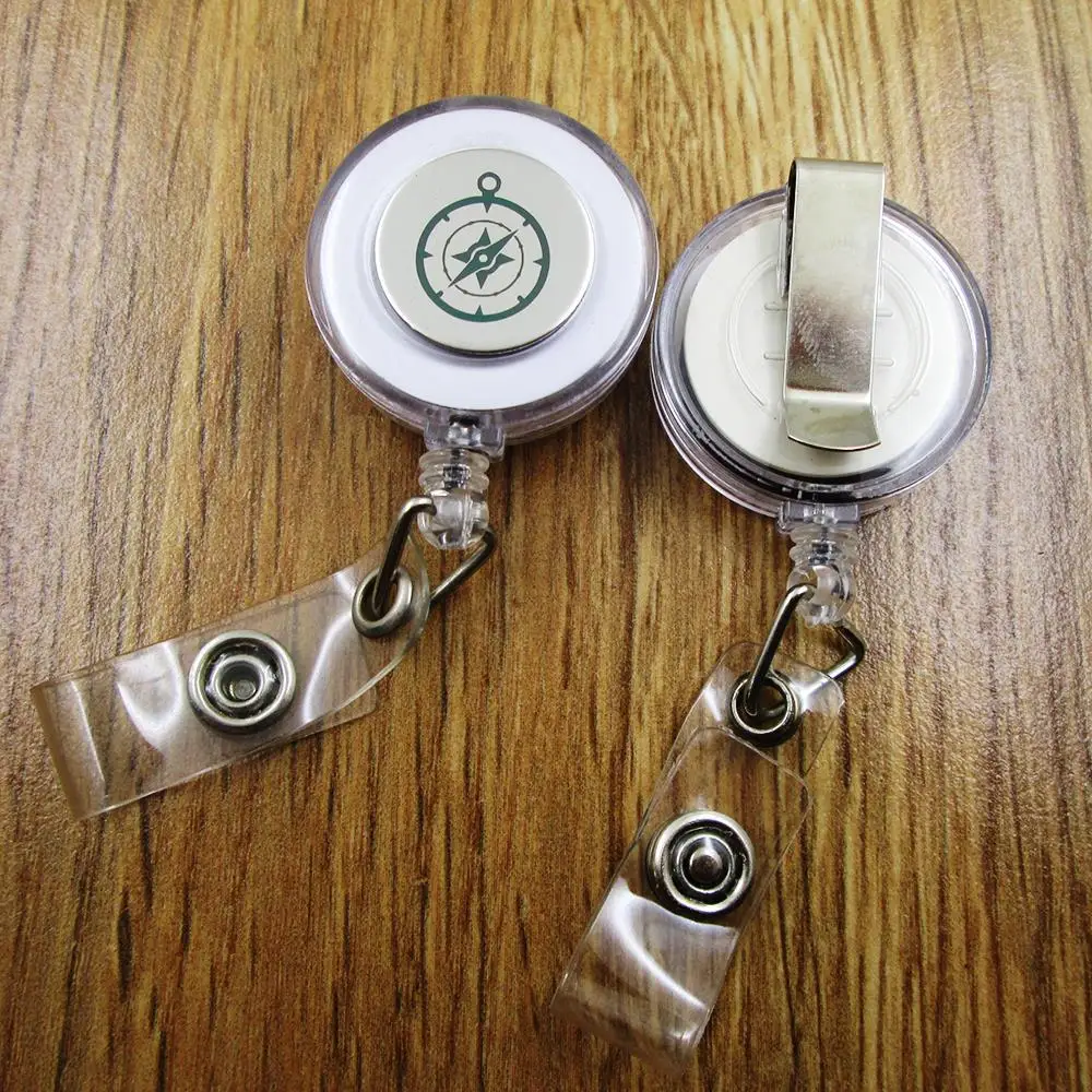 

C ompass ID Badge Reel for Docter Nurse Teacher Student retractable recoil id badge holder work fun