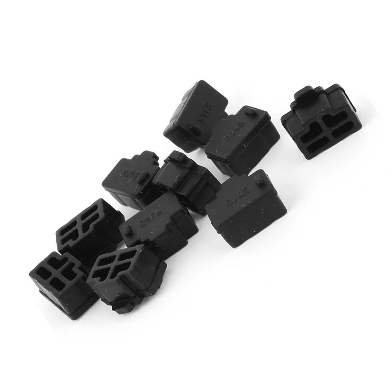 10 шт. черный Ethernet концентратор порт RJ45 анти защитная крышка от пыли протектор