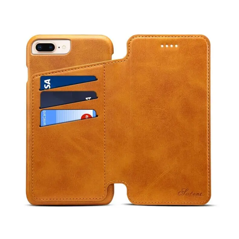 Khaki Роскошный кожаный чехол-книжка в стиле ретро для iPhone 8 7 6 6s plus 11, чехол-держатель карт на магнитах, чехол-бумажник для iPhone x XS Max XR, чехол для телефона - Цвет: Khaki