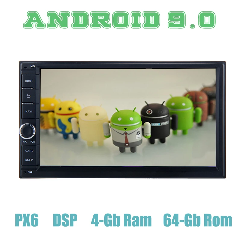 Универсальный Автомобильный мультимедийный плеер PX6 DSP 4 + 64 ГБ Android 9 0 2 din GPS радио