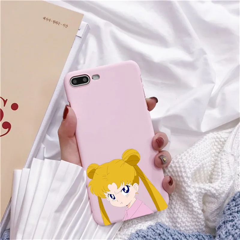 TPU Роза аниме японское Сейлор Мун каваи Кот Caso de Telefone Para o iphone 6 Puls S 7 8 Puls X Casos Macio Voltar Capa Funda Coque - Цвет: TPU