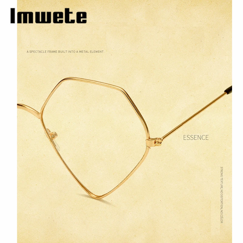 Imwete, большие размеры, прозрачные, винтажные, алмазные, полигон, женские очки, оправа, анти-голубые лучи, линзы, женские Украшения, оправа для очков
