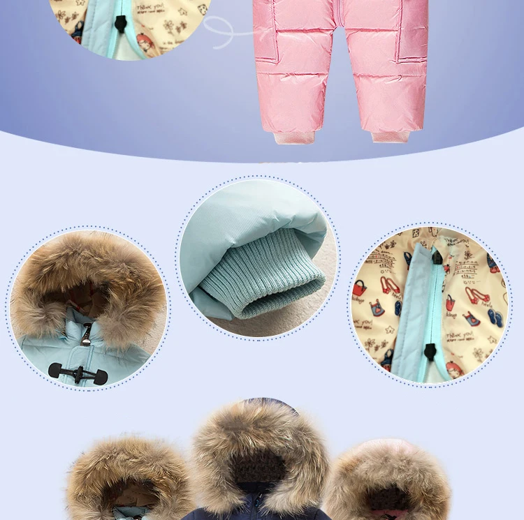 Dollplus/теплые детские зимние комбинезоны; Детский комбинезон; зимний комбинезон на утином пуху для мальчиков и девочек; Детский комбинезон; цельнокроеный комбинезон