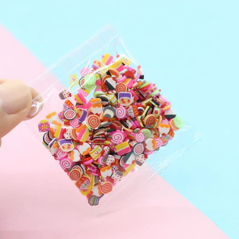Конфеты Фрукты Fimo шарик амулеты для клейкие аксессуары пушистые DIY украшения дополнение в слизи клоунд песок игрушки Наполнитель блеск прозрачный