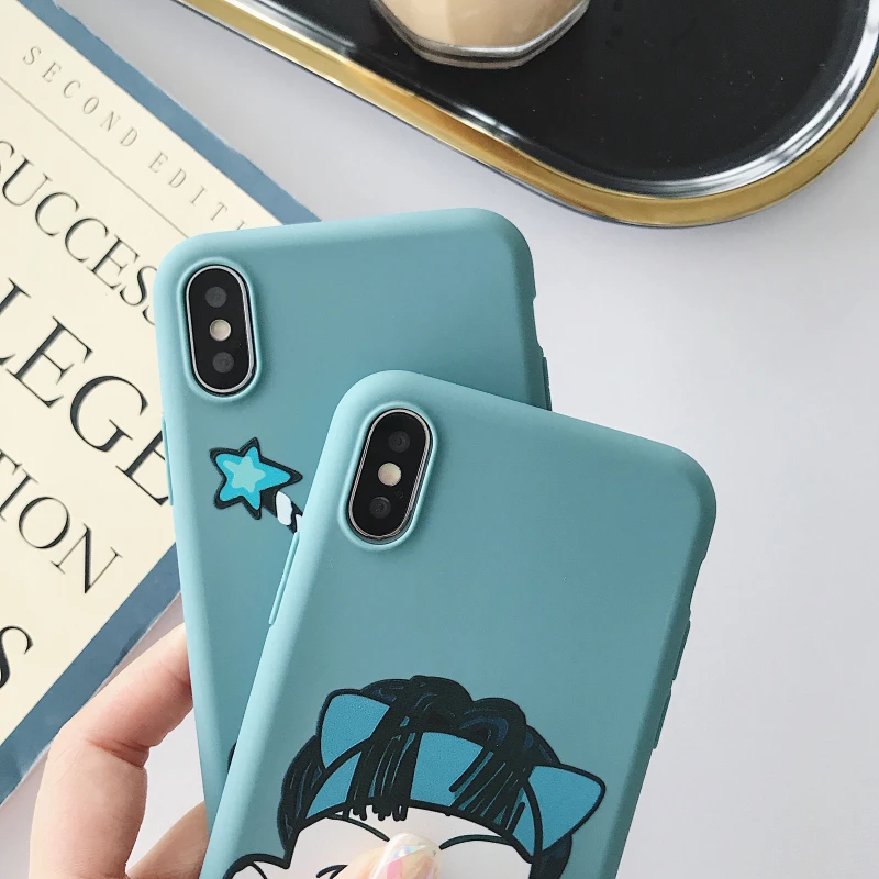 matte Painted young boy and girl soft tpu phone case for apple iphone 8 7 6 6S Plus X XS MAX XR 5S SE 5 back cover fundas shell |