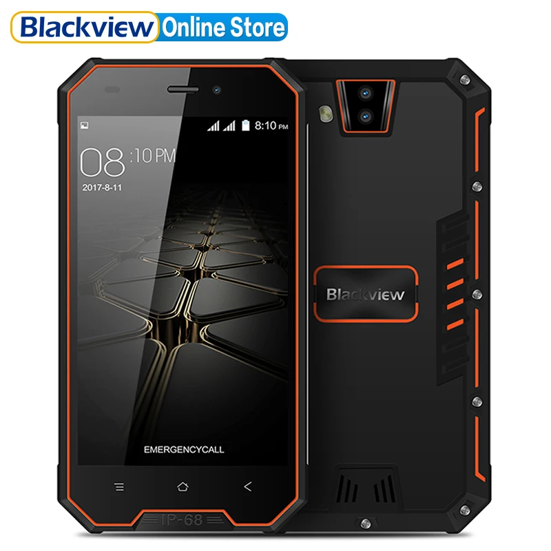 Blackview BV4000 IP68 Водонепроницаемый мобильный телефон 4.7 &quotHD MTK6580A 4 ядра android 7.0 1 ГБ + 8 8MP