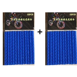 2 Packs Blue Набор из 24 штук, езда на велосипеде обода колеса говорил Крепление зажим трубка Предупреждение светильник полосы Отражатель Светоотражающие Открытый Велосипедный спорт 75 мм - Цвет: 2 Packs Blue