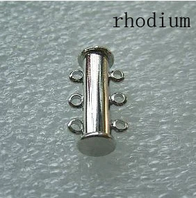 Rhodium XINYAO 10 шт. золотистого цвета трубки магнитные скользящие застежки для Diy изготовления ювелирных изделий медные концевые застежки Разъемы подходят ожерелья браслеты - Цвет: Rhodium