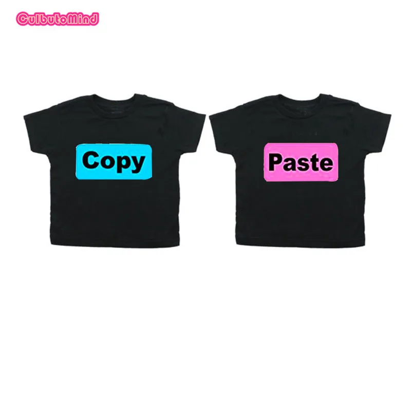 Twin T-shirtsiam она копия двойной комплект с футболкой для маленьких Tee2T3T 4TT-Shirt для девочек и мальчиков, унисекс, комплект-двойка на день рождения брата и сестры