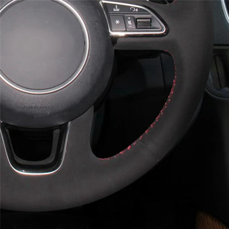 DIY черная замша кожаный чехол рулевого колеса автомобиля для Volkswagen VW Golf 7 GTI R MK7 Polo
