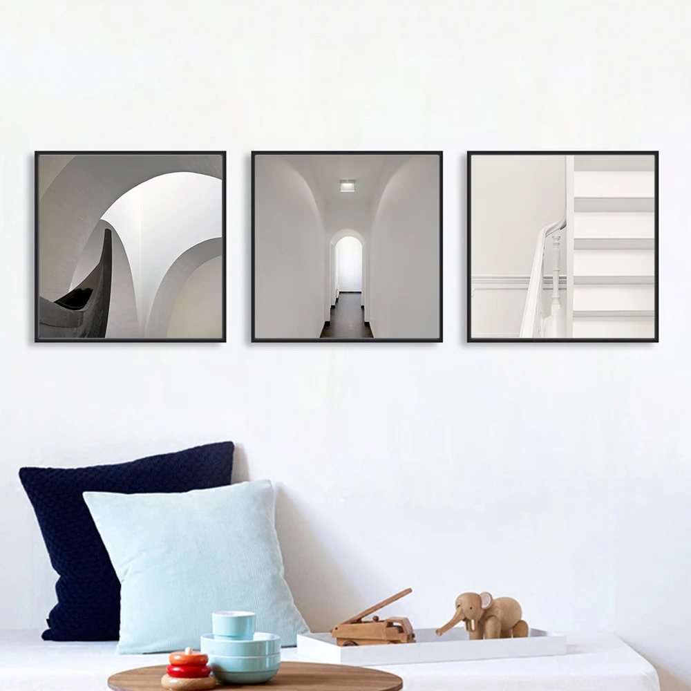 3D Креативный дизайн черно-белое пространство холст Художественная печать