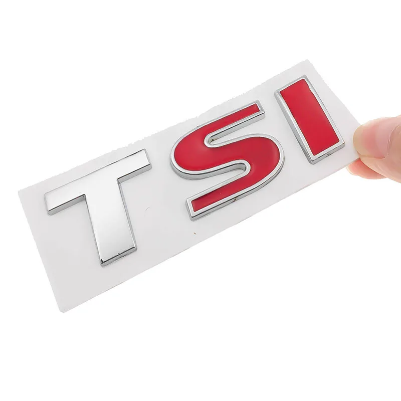 Металлическая 3d эмблема TSI красного цвета с логотипом Стайлинг автомобиля