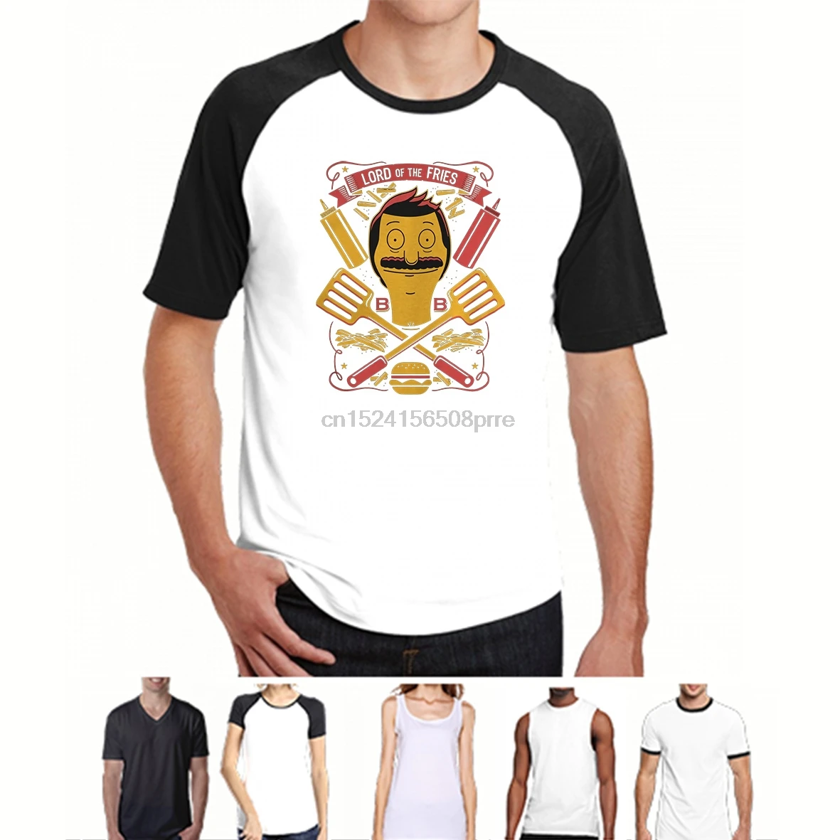 Фото Забавная Мужская футболка Женская Новинка Bob s Burgers Lord Of The Fries крутая одежда Забавная Мужская футболка Женская Новинка Bob s Burgers Lord Of The Fries крутая одежда