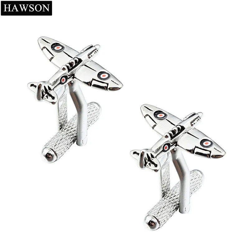 HAWSON Мода Spitfire военные самолеты запонки набор зажимов для галстука серебряный цвет галстук, держатель, застежка забавные ювелирные изделия для вечерние