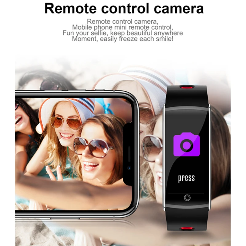 F10 Smart Band Цвет Экран Фитнес трекер умный Браслет IP67 Водонепроницаемый удаленного Управление спортивный браслет для Android iOS