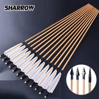 1020pcs 31inch wooden arrow diameter 8mm handmade diy wood arrow shaft with natural feathers outdoor hunting archery accessorie